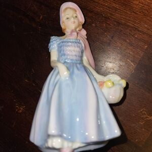 Royal Doulton Pastel Figurine with Blue Dress